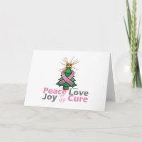 Pink Ribbon Christmas Peace Love, Joy & Cure