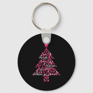 Pink Ribbon Christmas Tree Ornaments Breast Cancer Key Ring