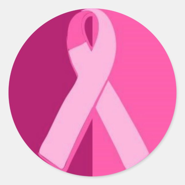 Pink Ribbon Classic Round Sticker (Front)