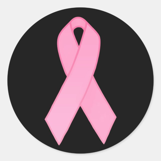 Pink Ribbon Classic Round Sticker (Front)