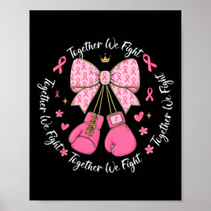 Pink Ribbon Coquette Bow Boxing Gloves Breast Canc Poster