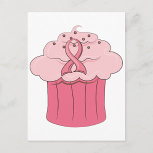 Pink Ribbon Cupcake Breast Cancer Postcard