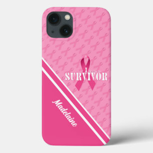 Pink Ribbon Custom Breast Cancer Survivor Case-Mate iPhone Case