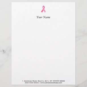 Pink Ribbon Customized Letterhead