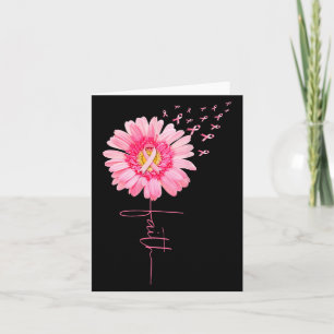 Pink Ribbon Daisy Faith - Breast Cancer Awareness  Card