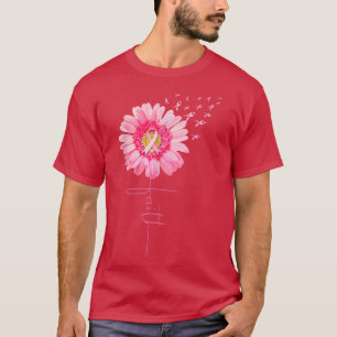 Pink Ribbon Daisy Faith Breast Cancer Awareness Mo T-Shirt