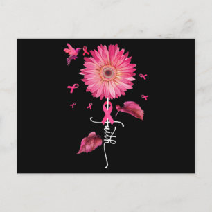Pink Ribbon Daisy Faith - Breast Cancer Awareness  Postcard