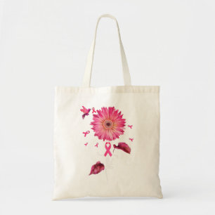 Pink Ribbon Daisy Faith - Breast Cancer Awareness Tote Bag