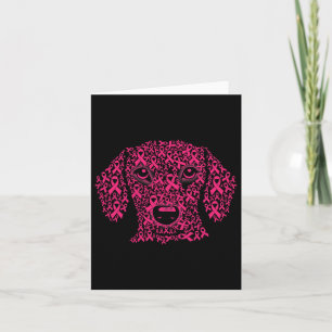 Pink Ribbon Dog Lover Inspirational Breast Cancer Card