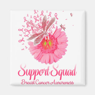 Pink Ribbon Dragonfly Sunflower Warrior Support Magnet