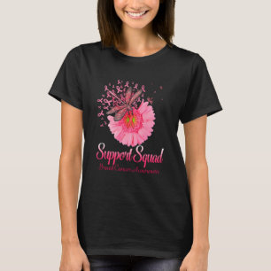Pink Ribbon Dragonfly Sunflower Warrior Support T-Shirt
