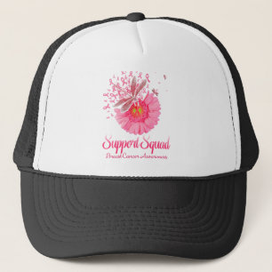 Pink Ribbon Dragonfly Sunflower Warrior Support Trucker Hat