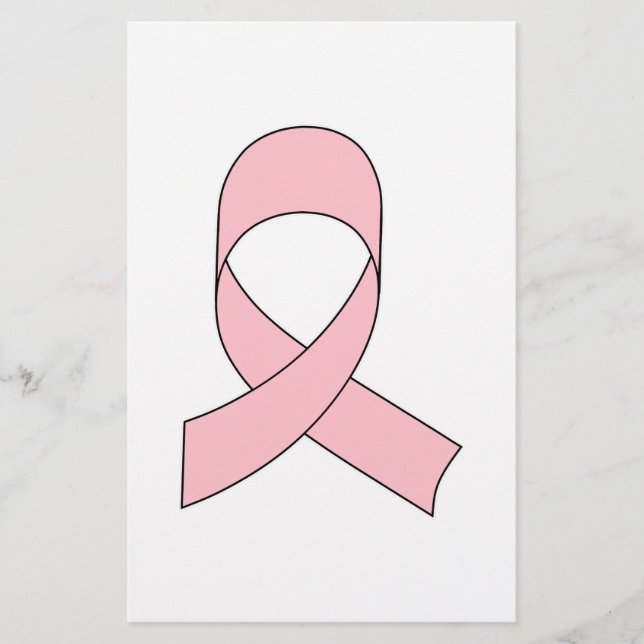 Pink Ribbon Drawing Stationery (Front)