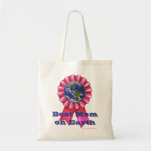 Pink Ribbon Earth, Best Mother On Earth Tote Bag