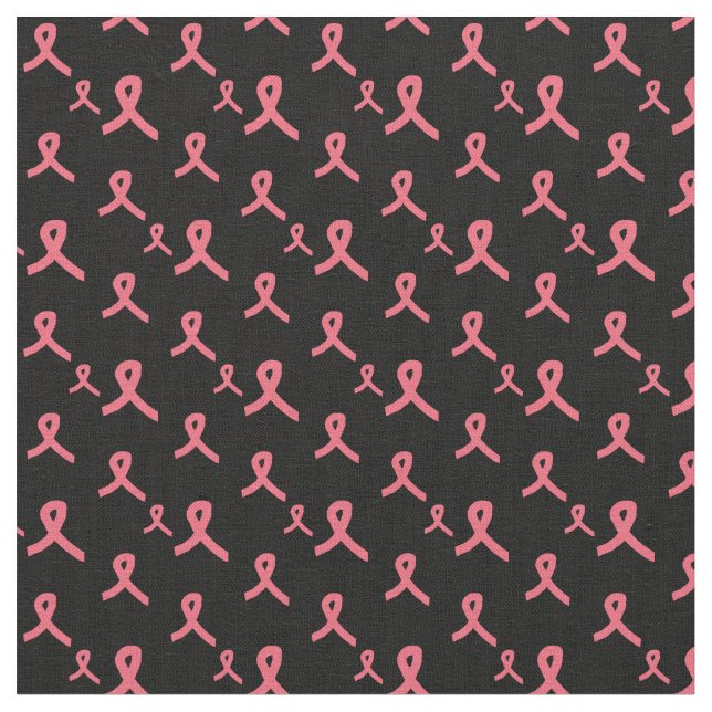 Pink Ribbon Fabric on Black (Close Up)