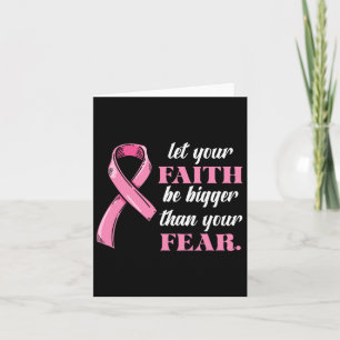 Pink Ribbon Faith Breast Cancer Awareness Fear War Card