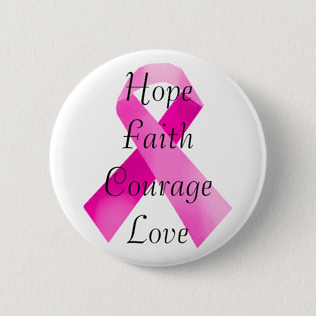 Pink Ribbon Faith Button (Front)
