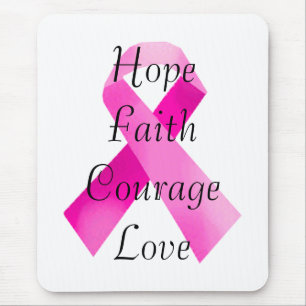 Pink Ribbon Faith Mouse Pad