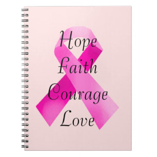 Pink Ribbon Faith Spiral Notebook