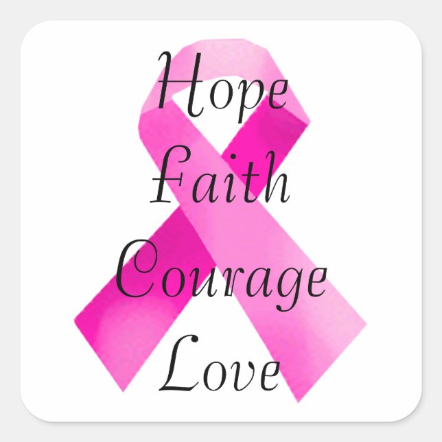 Pink Ribbon Faith Stickers (Front)