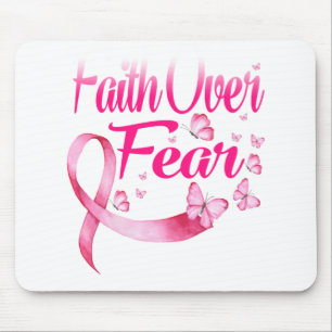Pink Ribbon Faith Tee Breast Cancer Survivor Mouse Mat