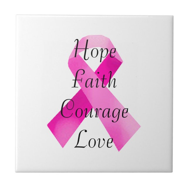 Pink Ribbon Faith Tile (Front)