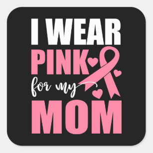 Pink Ribbon Fighter Survivor Mum Breast Cancer Cla Square Sticker