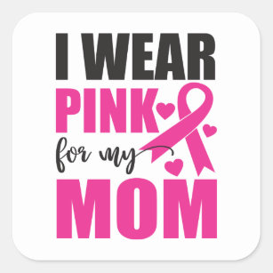 Pink Ribbon Fighter Survivor Mum Breast Cancer Square Sticker