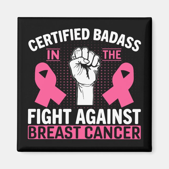 Pink Ribbon Fighter Warrior Breast Cancer  Magnet (Front)
