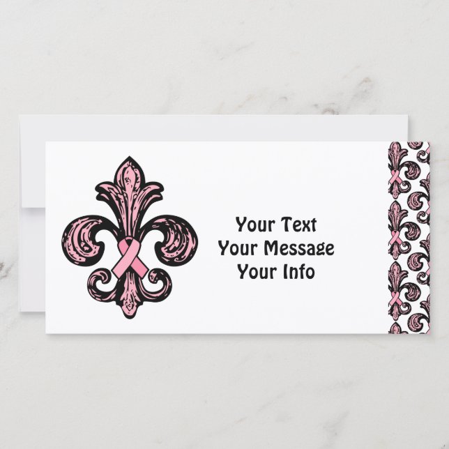 Pink Ribbon Fleur de lis (Front)