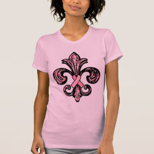 Pink Ribbon Fleur de lis T-Shirt
