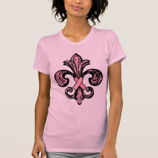 Pink Ribbon Fleur de lis T-Shirt