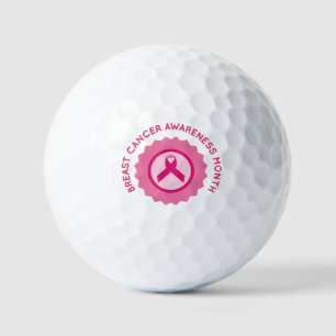 Pink ribbon for Breast Cancer Awareness month  Golf Balls