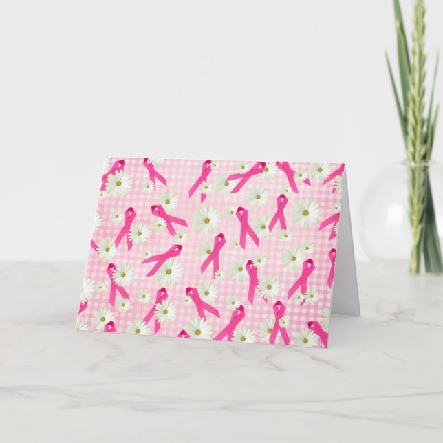 pink ribbon for breast cancer survivor card (Front)