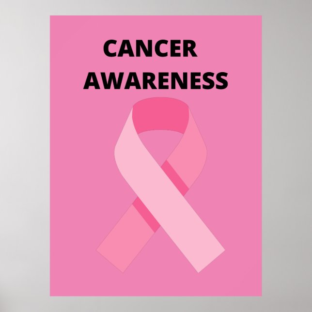 pink ribbon for courage breast cancer awareness poster (Front)