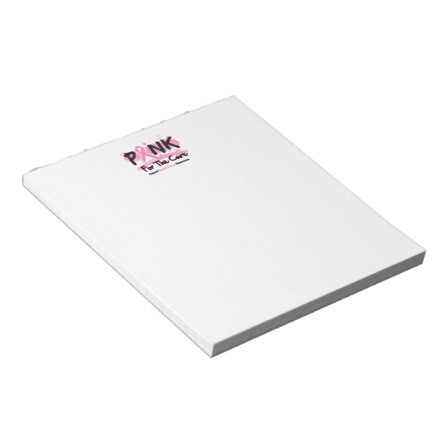 Pink Ribbon For The Cure Breast Cancer Notepad (Angled)