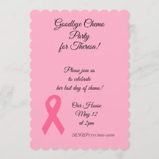 Pink Ribbon "Goodbye Chemo" Party Invitations