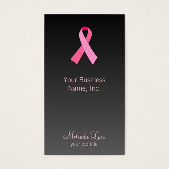 Pink Ribbon Gradient Background Business Card