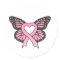 Pink Ribbon Heart Butterfly Sticker