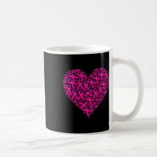 Pink Ribbon Heart Love Breast Cancer Awareness Coffee Mug