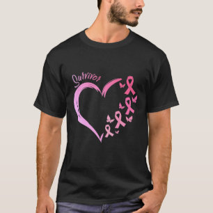Pink Ribbon Heart Survivor Breast Cancer Awareness T-Shirt