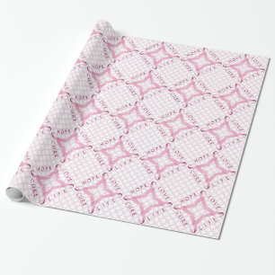 Pink Ribbon HOPE LOVE CURE LIFE Wrapping Paper