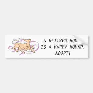 Pink Ribbon Hound Bumper Sticker