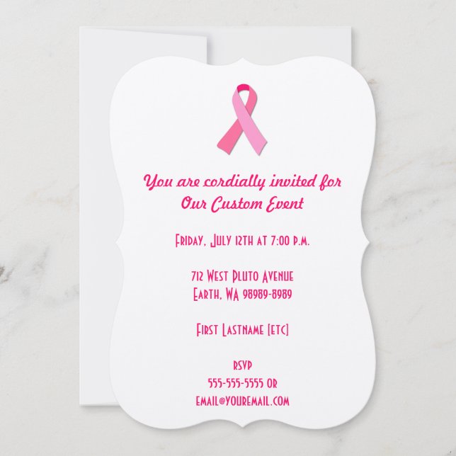 Pink Ribbon Invitation (Front)
