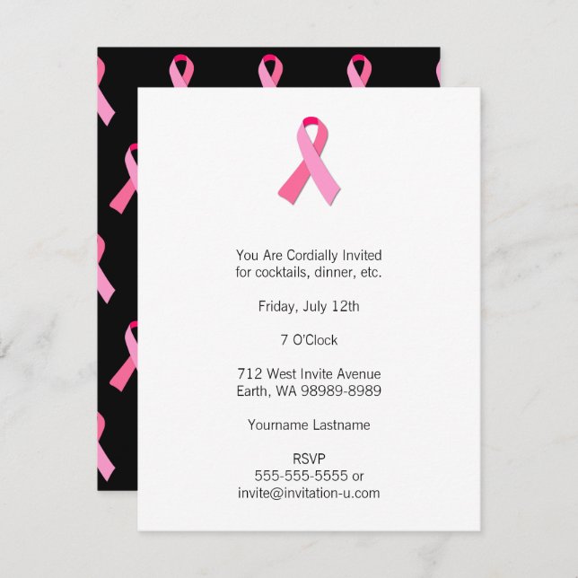 Pink Ribbon Invitation (Front/Back)
