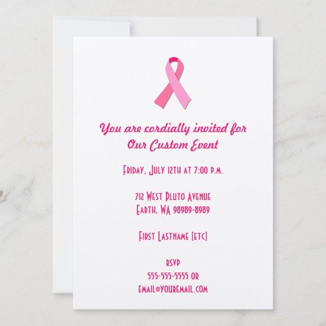 Pink Ribbon Invitation (Front)
