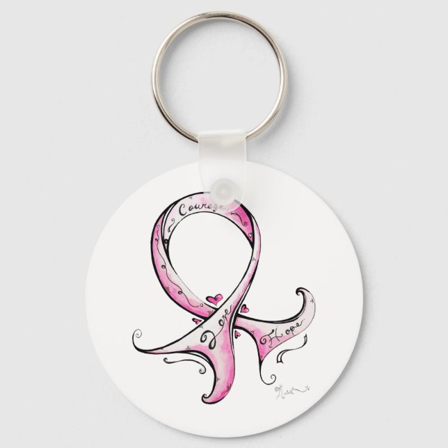 Pink Ribbon Key Ring (Front)