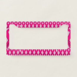 pink ribbon License Plate Frame