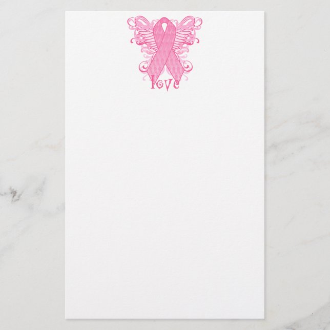 Pink Ribbon Love Stationery (Front)