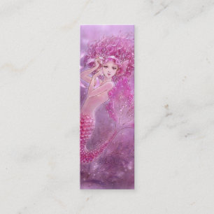 Pink Ribbon Mermaid Bookmark Mini Business Card